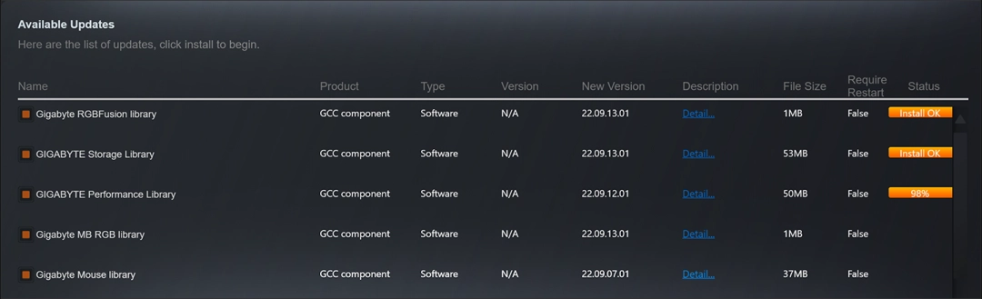 Gigabyte Control Center老版本