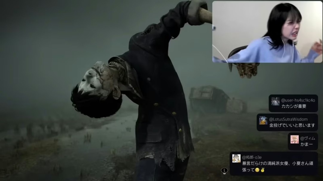 自己吓自己！ 加藤小夏第四次直播《寂静岭f》被jumpscare吓飞