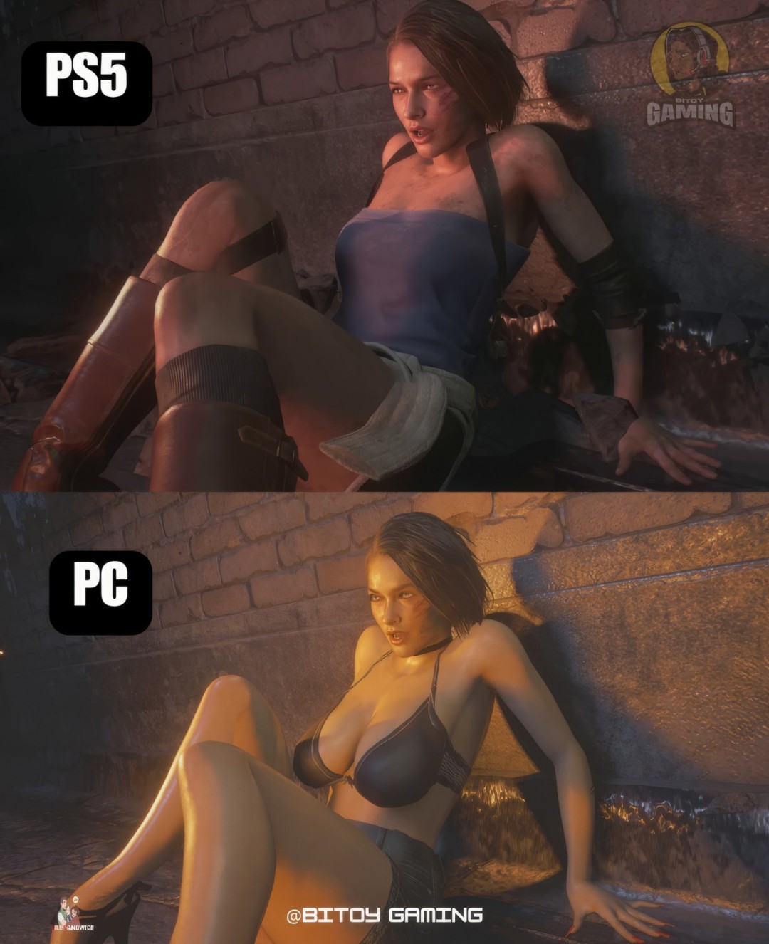 游戏角色在PS5和PC上服装对比 上了PC就由不得你