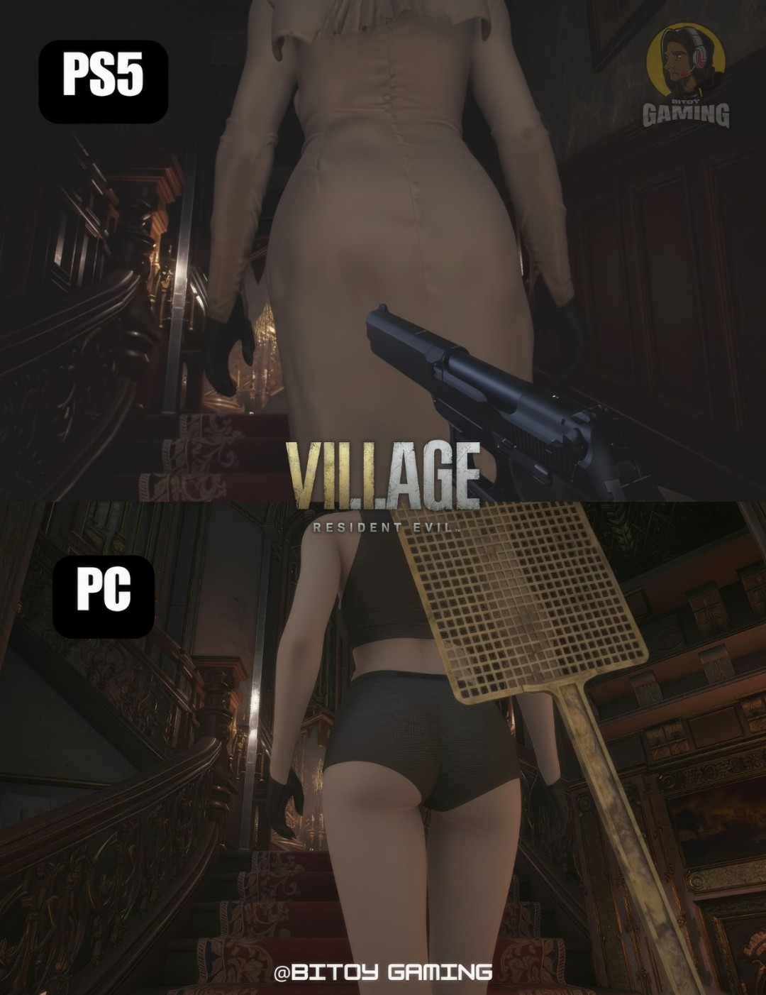 游戏角色在PS5和PC上服装对比 上了PC就由不得你