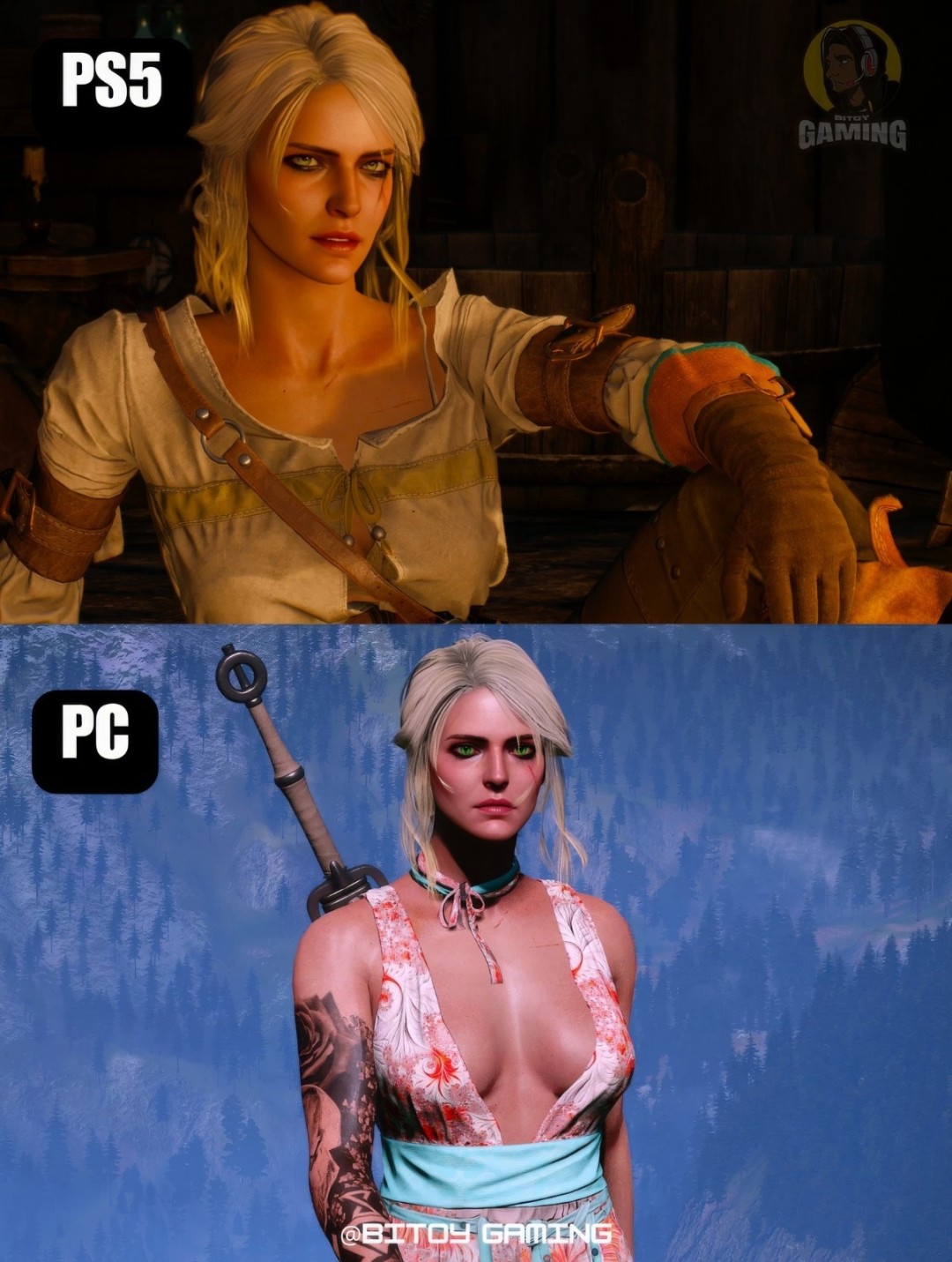 游戏角色在PS5和PC上服装对比 上了PC就由不得你