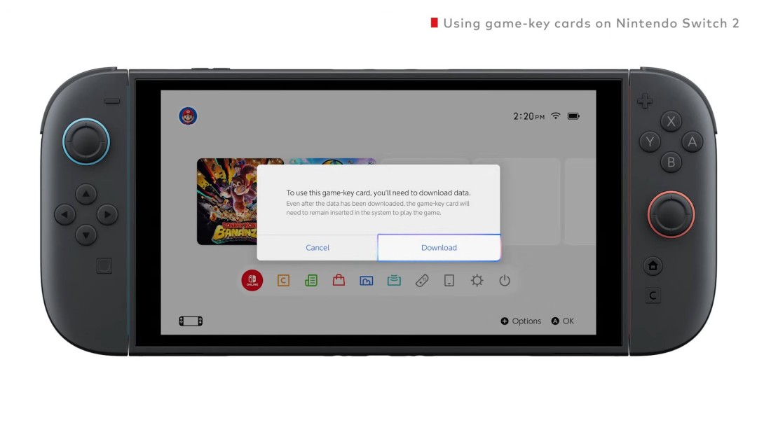 任天堂发布官方视频详解Switch2“游戏钥匙卡”