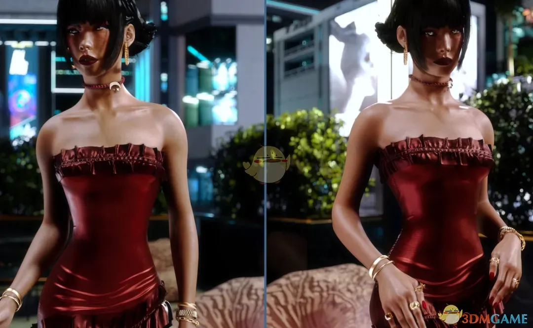 《赛博朋克2077》性感荷叶边连衣裙MOD