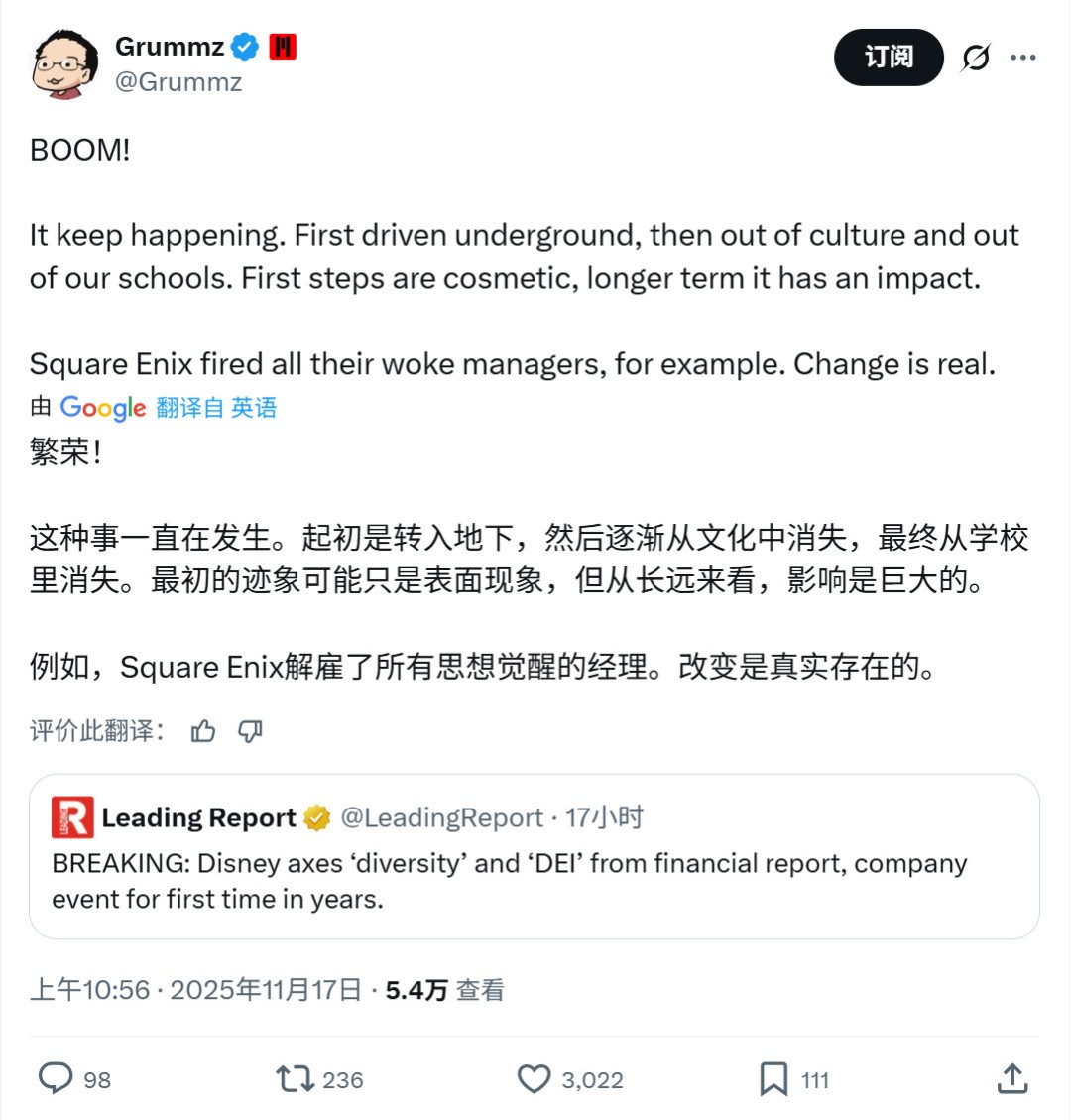 迪士尼在财务报告中不提DEI 五年来首次