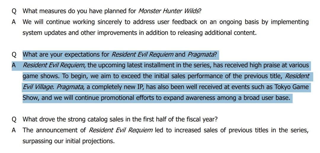 Capcom：《生化危机9》的首发销量将超过《生化危机8》