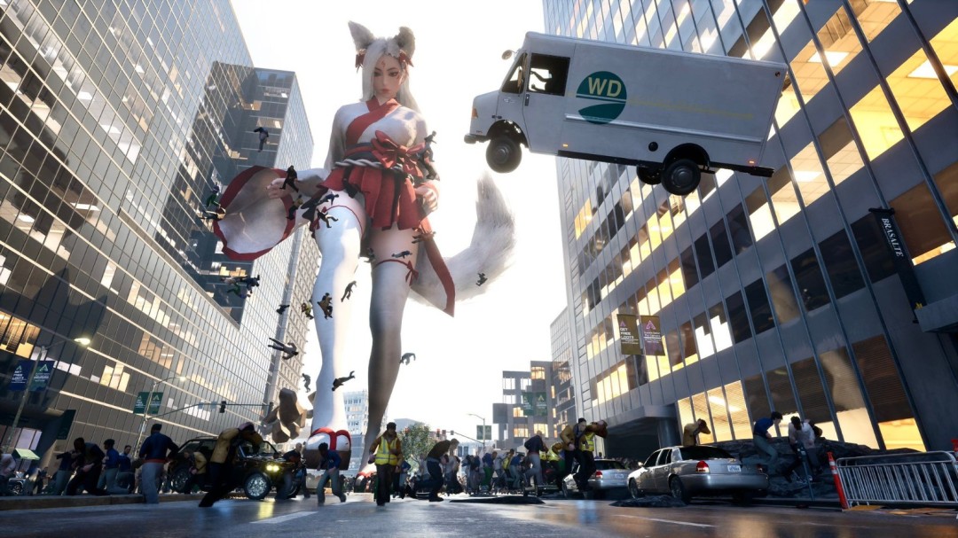 《女巨人游乐场》新截图 巨大美女大肆破坏城市