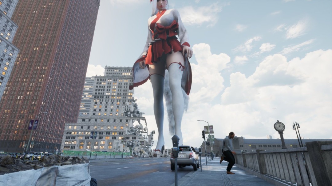 《女巨人游乐场》新截图 巨大美女大肆破坏城市