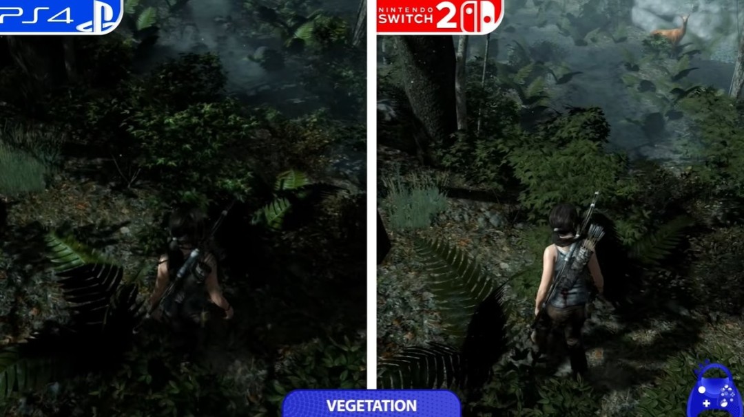 略逊一筹！ 《古墓丽影：终极版》Switch版与PS4版画面性能对比