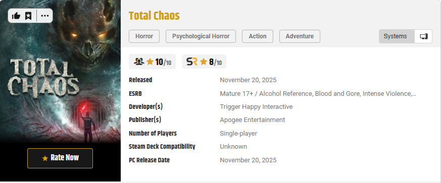 联手《寂静岭》传奇作曲家！媒体高分盛赞恐怖游戏新作《全面混沌》