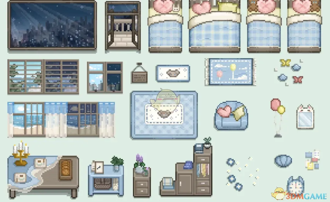 《星露谷物语》简约蓝色家具MOD