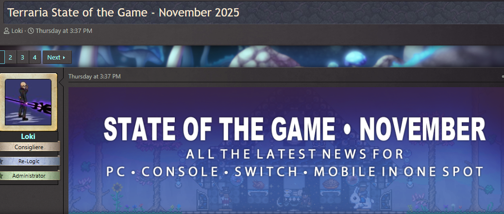 《泰拉瑞亚》1.4.5版本开发日志公布 或2026年1月正式推出