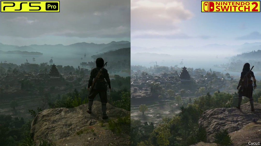 《刺客信条：影》PS5 Pro和Switch 2画面对比