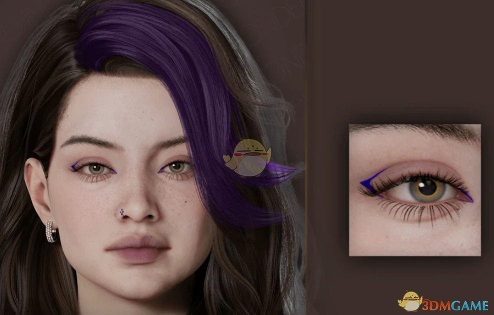 《InZOI》简约蓝色眼线MOD