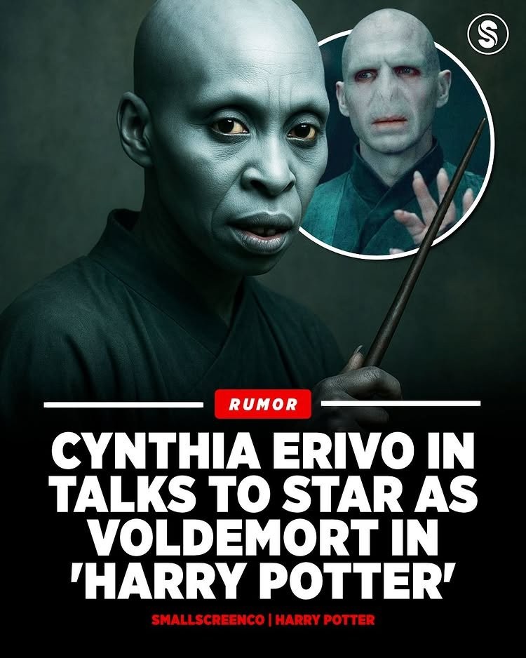 据传剧版《哈利波特》伏地魔将由黑人女星辛西娅·埃里沃扮演