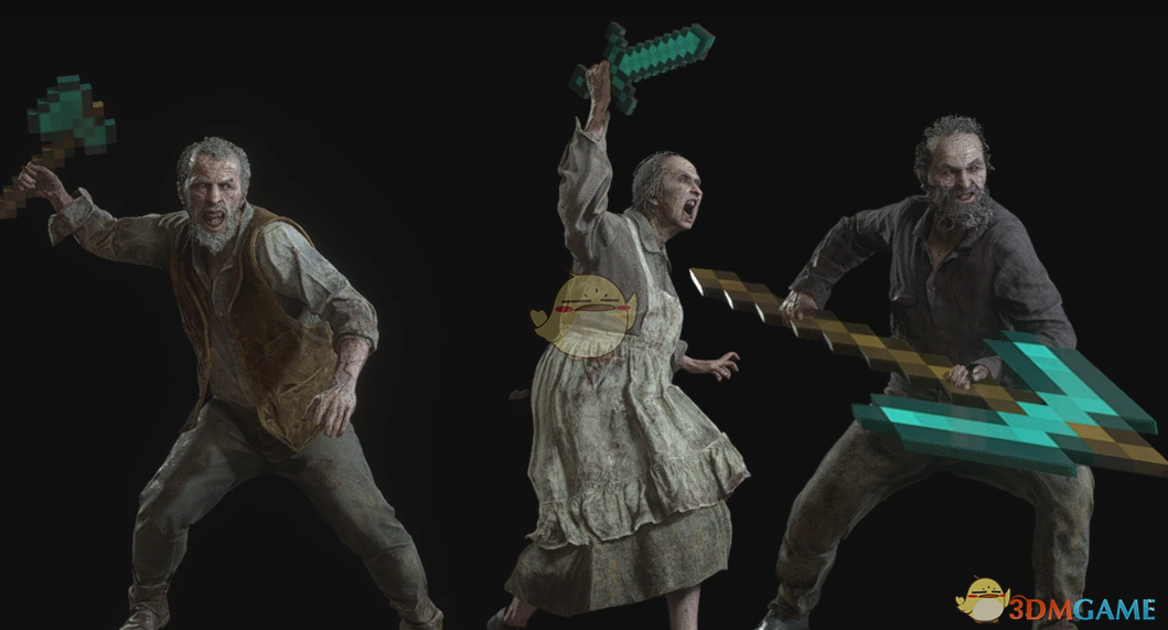 《生化危机4：重制版》村民丧尸的我的世界钻石武器包MOD