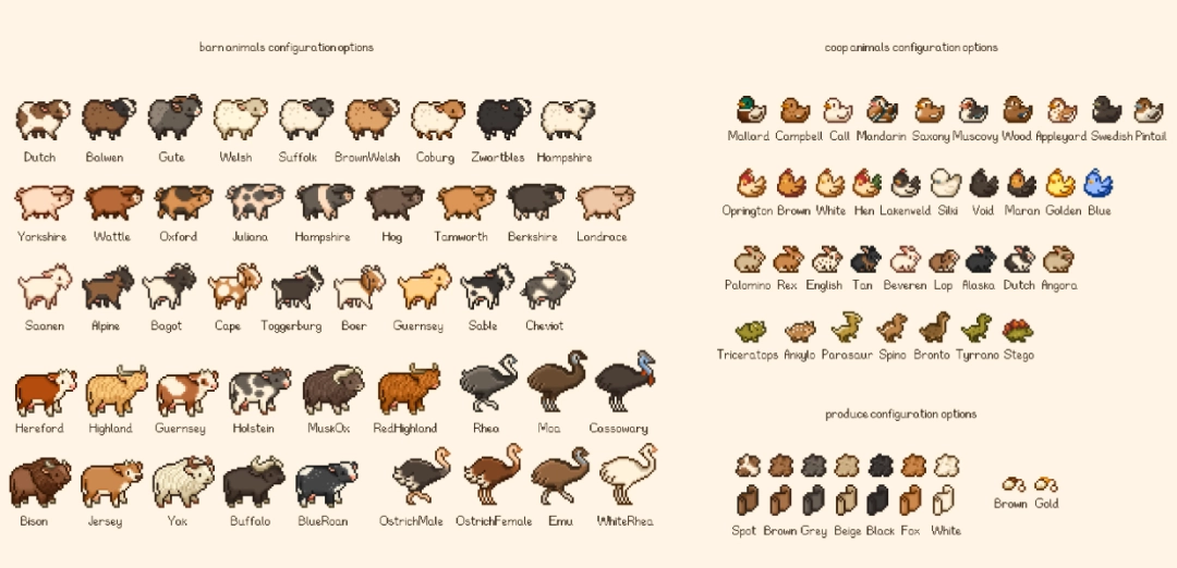 《星露谷物语》艾姆的农场动物包MOD