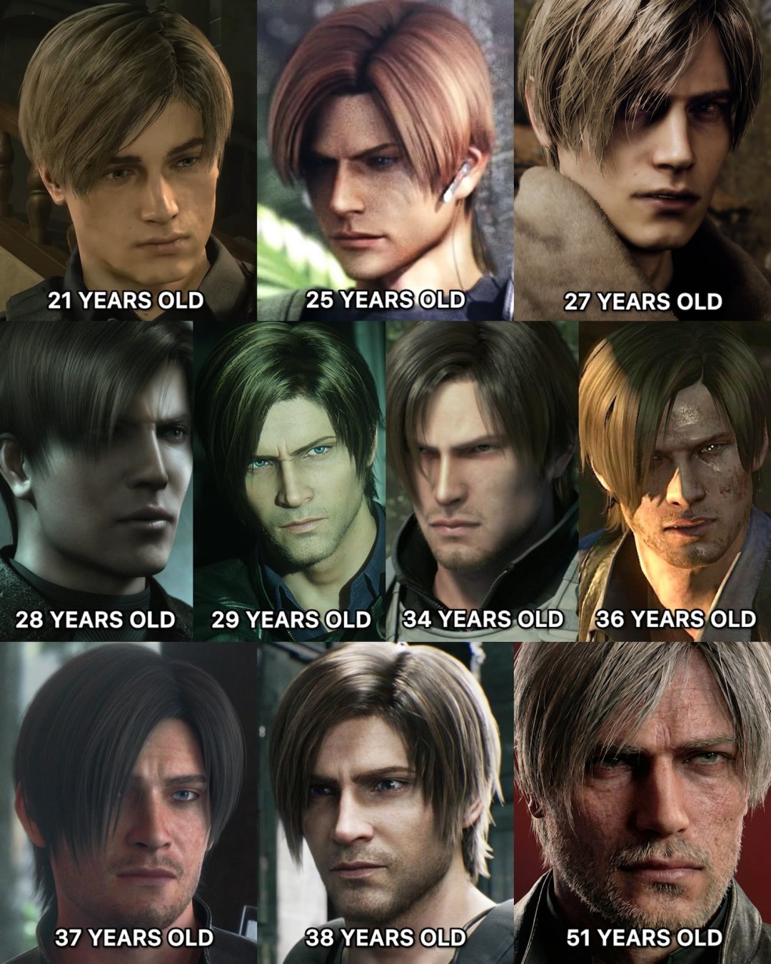 从21到51岁！《生化危机》男神里昂角色成长史