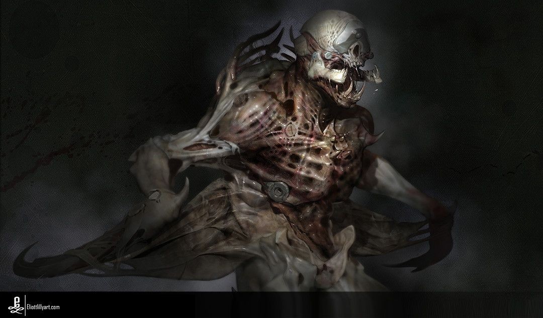 原版《毁灭战士4》美术概念图 活体兵器四足坦克等