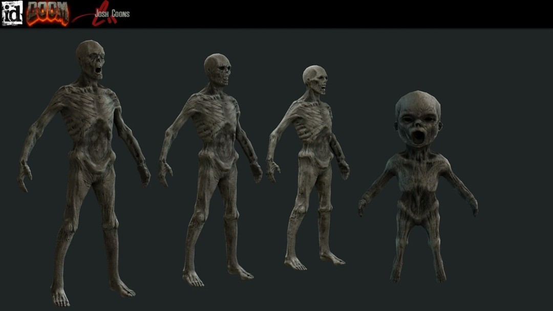 原版《毁灭战士4》美术概念图 活体兵器四足坦克等