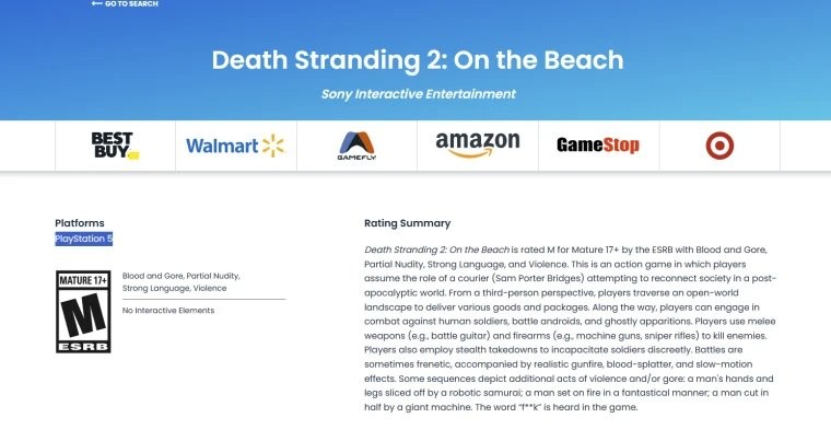 不会不上吧！ 《死亡搁浅2》PC版评分页面消失引担忧