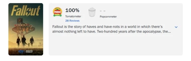 烂番茄新鲜度100%！ 《辐射》剧集第二季大受评论家好评