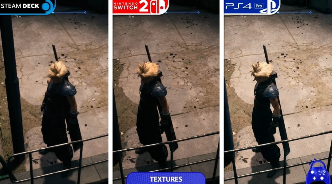 《最终幻想7重制版Intergrade》三平台画面性能对比 Switch2优于Steamdeck