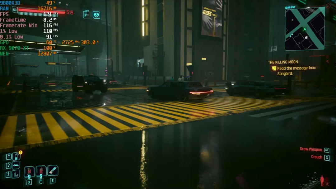 《赛博朋克2077》FSR Redstone测试 画质大幅改善