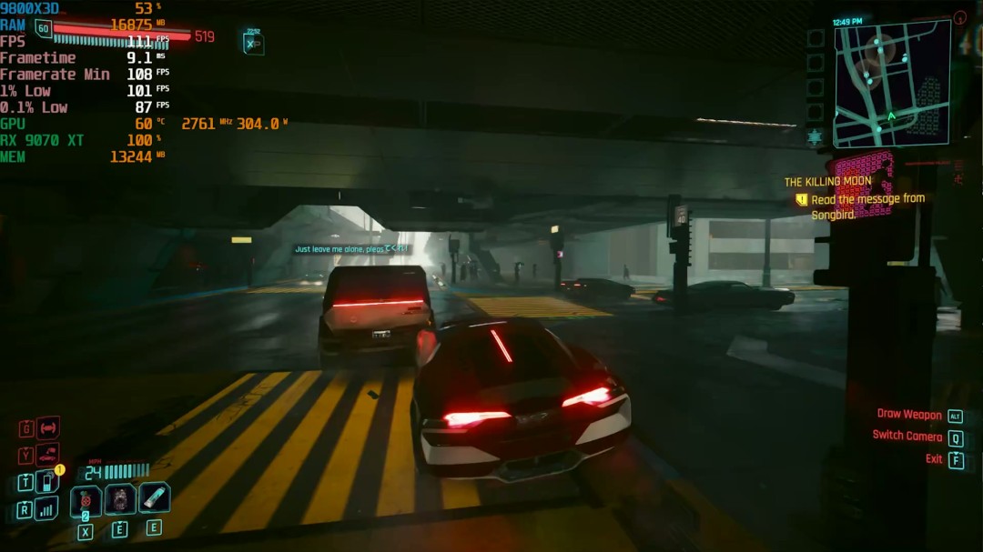 《赛博朋克2077》FSR Redstone测试 画质大幅改善