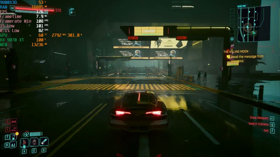 《赛博朋克2077》FSR Redstone测试 画质大幅改善