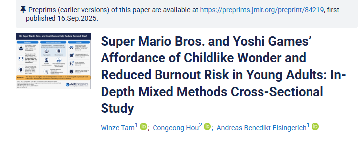 日英大学新研究 游玩马里奥以及耀西系列缓解职业倦怠综合症