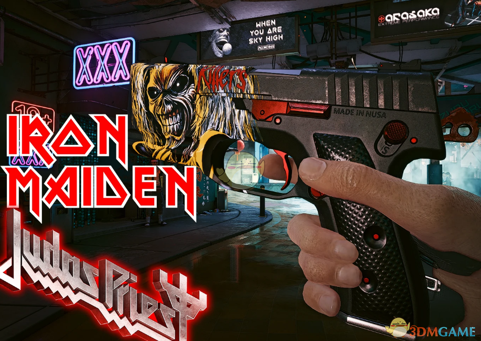 《赛博朋克2077》少女与神父手枪MOD