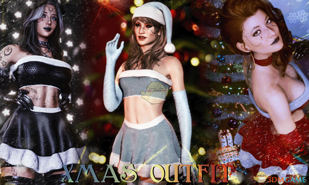 《赛博朋克2077》性感圣诞装扮MOD