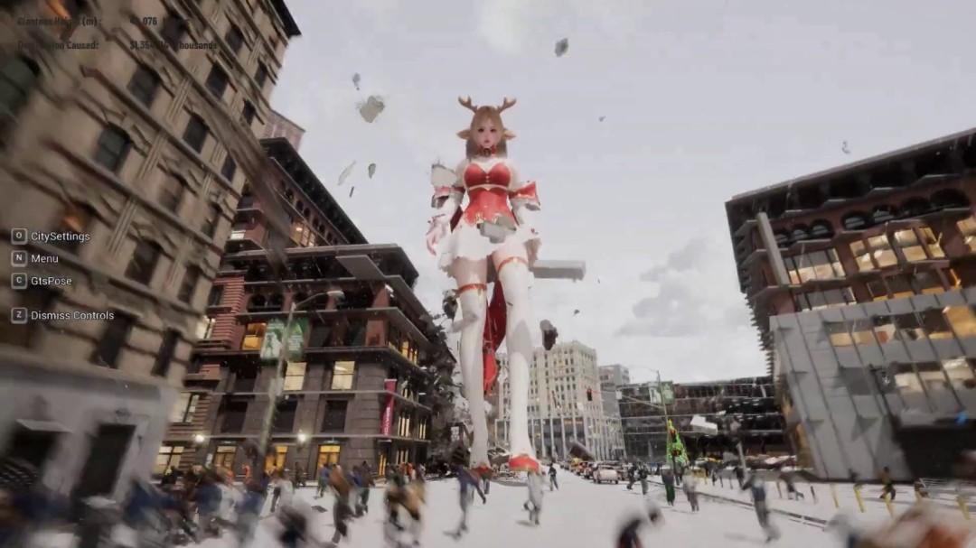《女巨人游乐场》更新圣诞造型 白袜红高根践踏城市