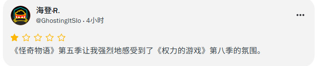 《怪奇物语》第五季烂番茄观众评分翻车 好评只有57%