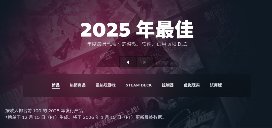 2025年Steam收入榜 《战地6》《无主之地4》上榜铂金级