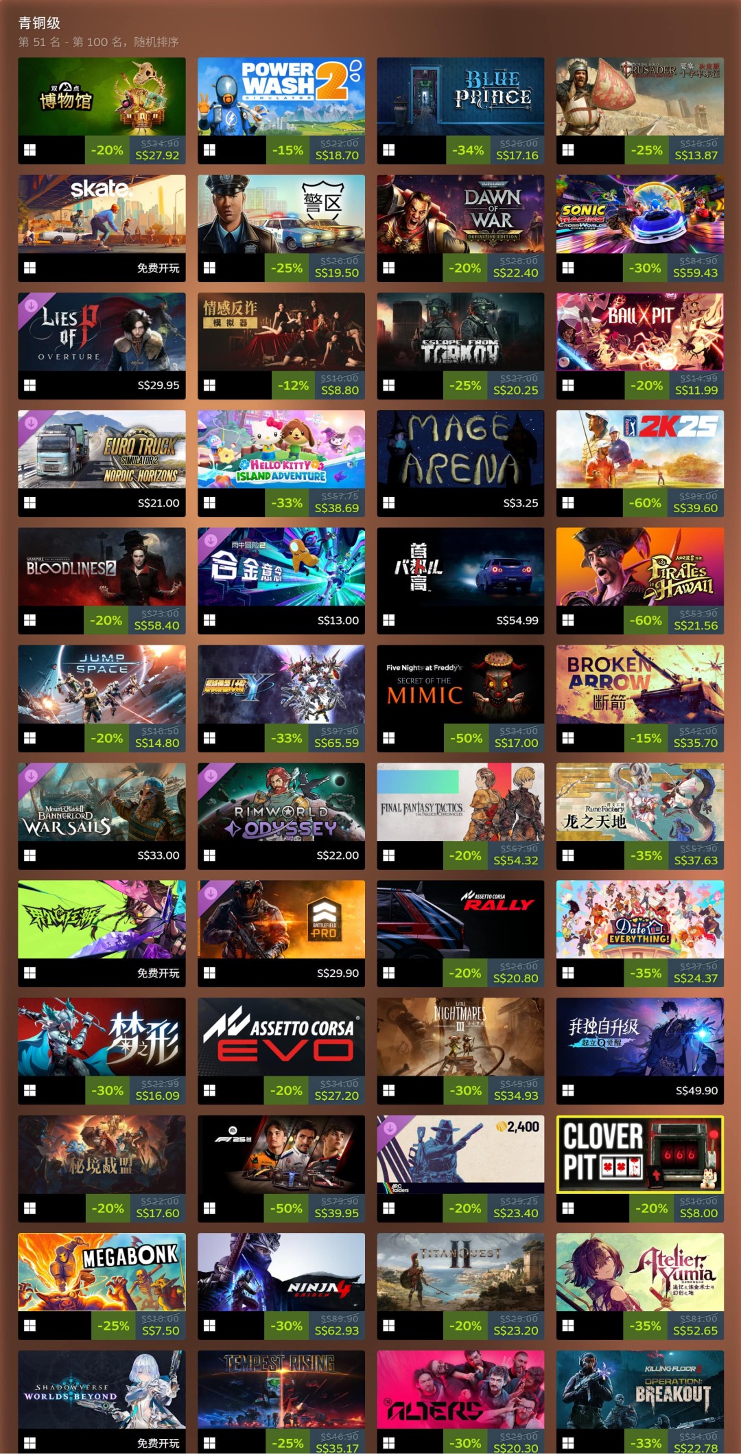 2025年Steam收入榜 《战地6》《无主之地4》上榜铂金级