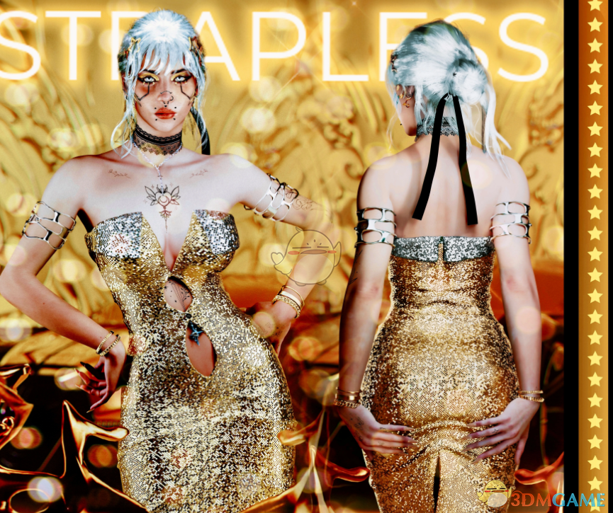 《赛博朋克2077》性感无肩带连衣裙MOD