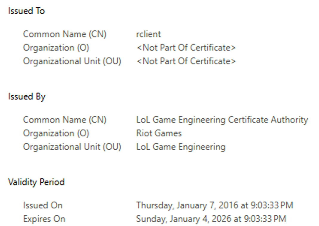 《英雄联盟》全区临时停机维护 原因或为安全证书到期