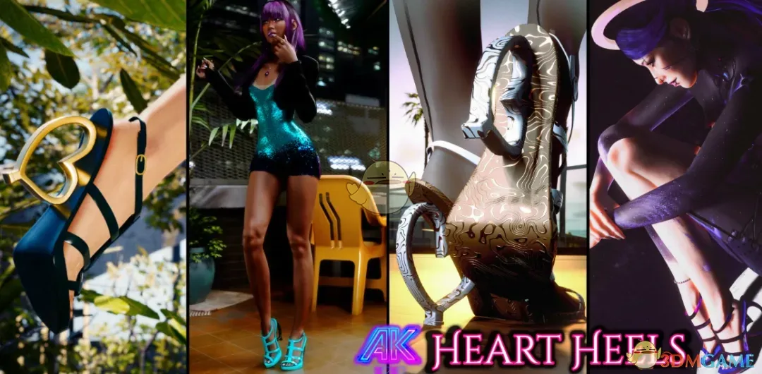 《赛博朋克2077》心形高跟鞋MOD