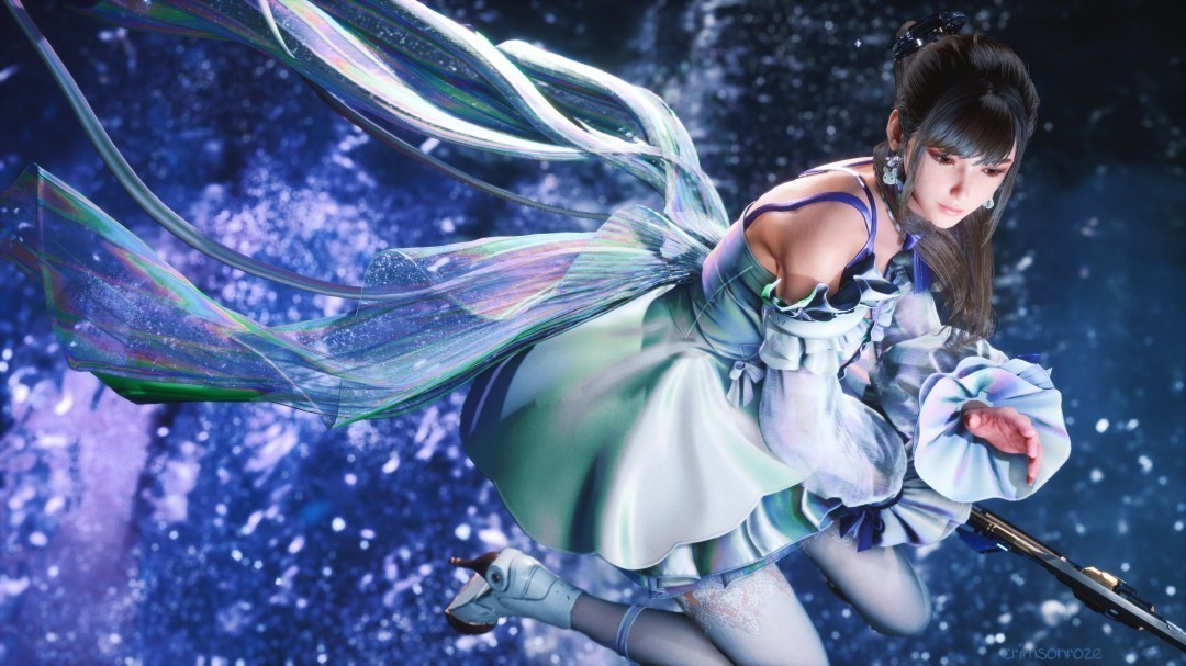 粉色连体服翘臀超性感！国外博主《剑星》伊芙新3D图