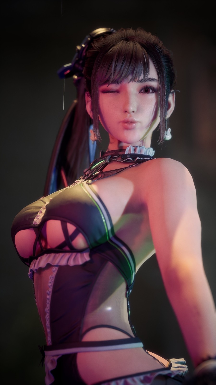 粉色连体服翘臀超性感！国外博主《剑星》伊芙新3D图