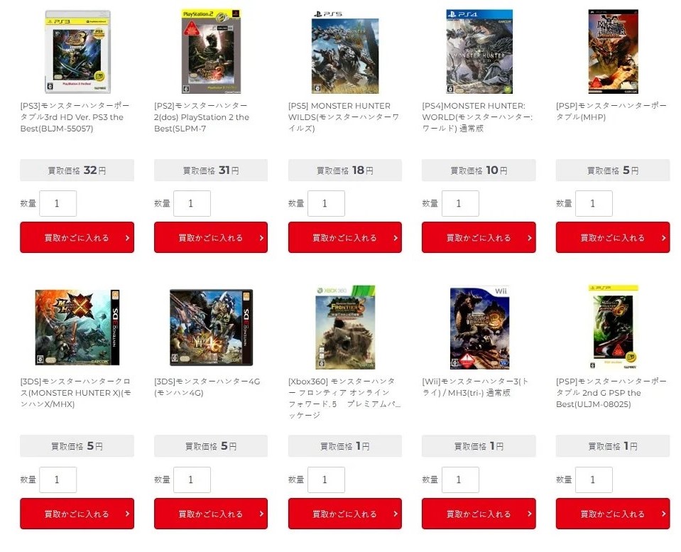 还不够买矿泉水 《怪物猎人:荒野》二手回收仅18日元