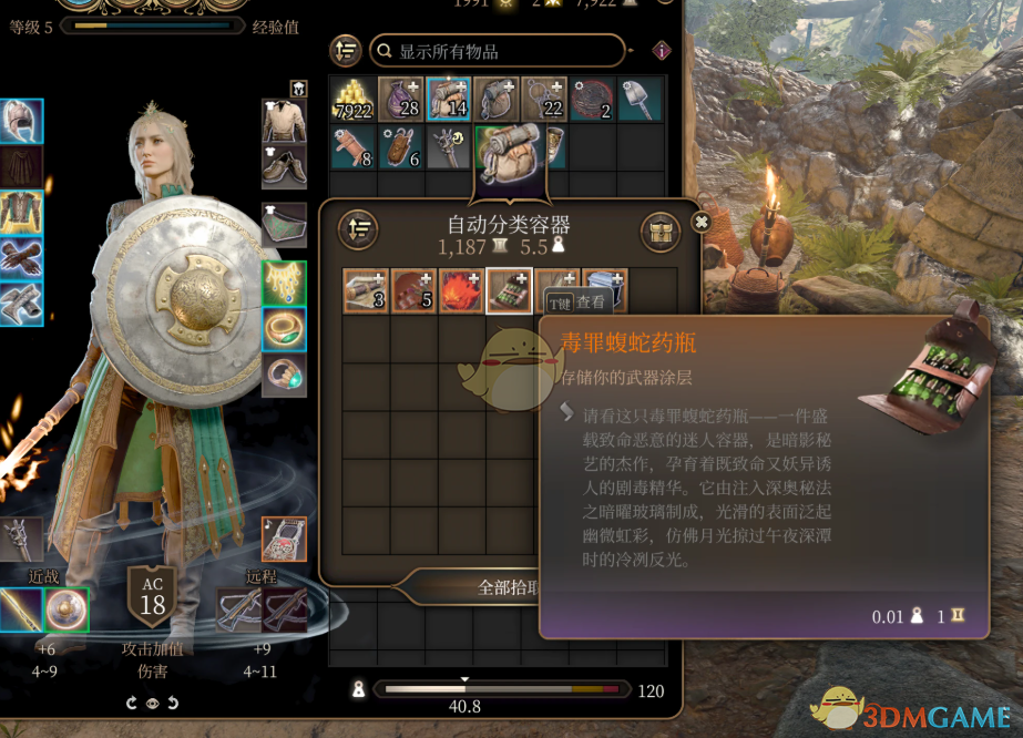 《博德之门3》自动分类容器MOD