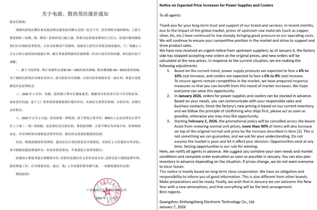 繼內(nèi)存和SSD后 電源和CPU散熱器也開(kāi)始漲價(jià)