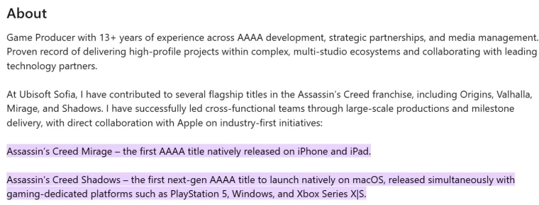 曝育碧内部认定两款《刺客信条》为4A游戏！