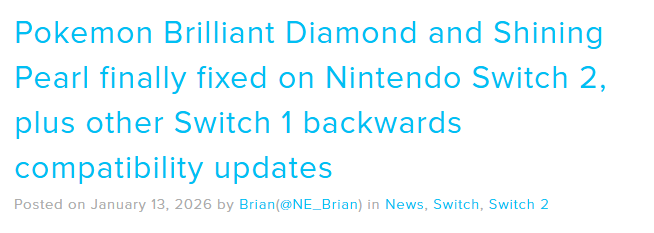 任天堂Switch 2系统新补丁上线 玩家反馈多款游戏问题得到修复