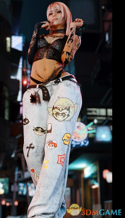 《赛博朋克2077》造型牛仔裤MOD