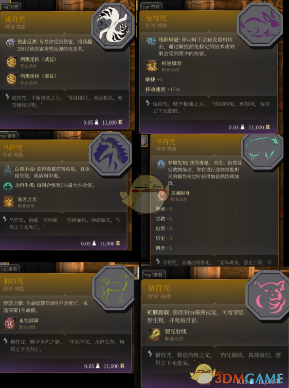 《博德之门3》十二生肖符咒MOD