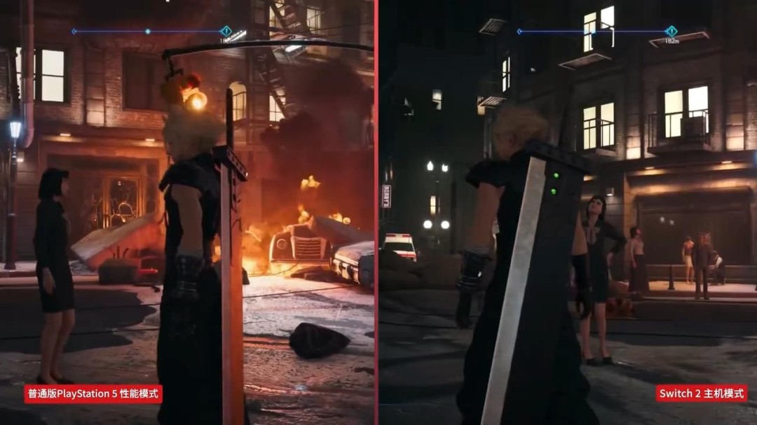 《最终幻想7：重制版》NS2与PS5版画面对比 看看差别！