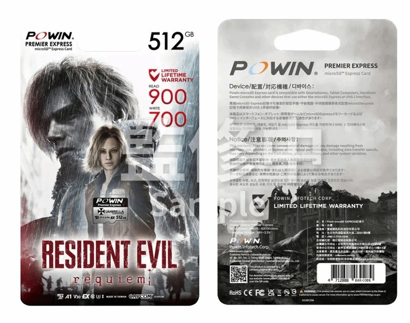 卡普空推出《生化危机9》专属MicroSD Express存储卡